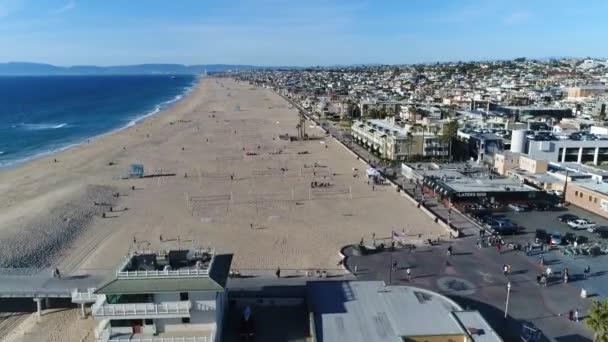 Hermosa Beach Kalifornien Stillahavskusten Vackra Landskap Flygfoto — Stockvideo