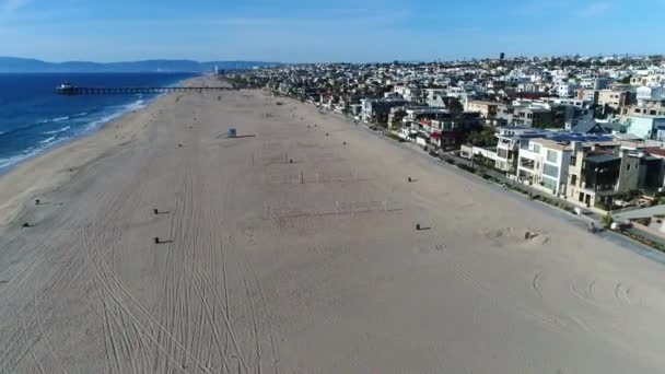Manhattan Beach Califórnia Vista Aérea Costa Pacífico Paisagem Incrível — Vídeo de Stock