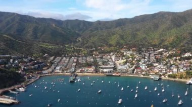 Avalon, California, Aerial View, Santa Catalina Adası, Pasifik Sahili