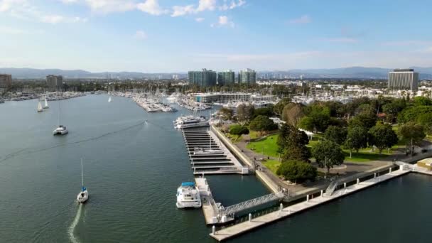 Marina Del Rey Aerial View California Amazing Landscape Pacific Coast — Stok video