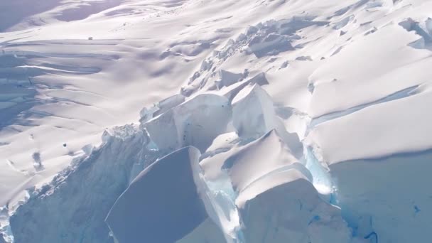 Antártida Polo Sur Montañas Heladas Paisaje Increíble Vistas Los Drones — Vídeos de Stock