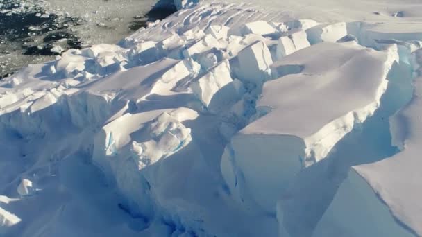 Antarktis Südpol Eisberge Antarktischer Ozean Drohnenblick Erstaunliche Landschaft — Stockvideo