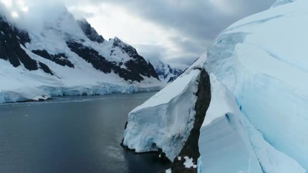 Antarktida Jižní Pól Ledové Hory Úžasná Krajina Drone View Antarktický — Stock video