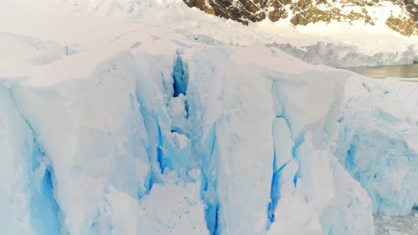 Antártida Icebergs Vistas Los Drones Océano Antártico Paisaje Asombroso Polo — Vídeos de Stock