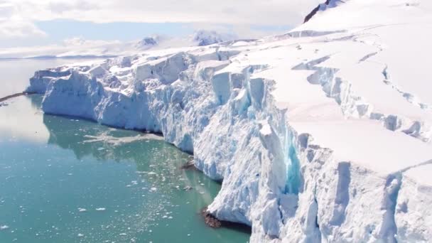 Antarctica Icebergs South Pole Drone View Amazing Landscape Antarctic Ocean — Stock Video
