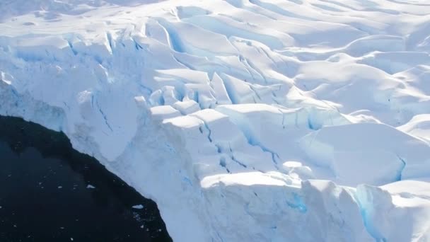 Antarktika Buzdağları Güney Kutbu Drone View Antarktika Okyanusu Nanılmaz Manzara — Stok video