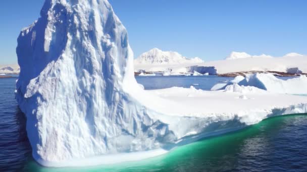 Antarktika Antarktika Okyanusu Buzdağları Drone View Güney Kutbu Nanılmaz Manzara — Stok video