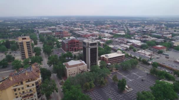 Luftflug Über Fort Collins Drone View Downtown Amazing Landscape Colorado — Stockvideo