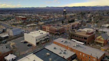 Arvada, Colorado, Eski Şehir, Drone View üzerinde uçan hava manzarası