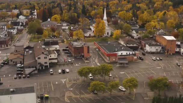 Luftflug Über New Hartford Bundesstaat New York Innenstadt Drohnenblick Atemberaubende — Stockvideo