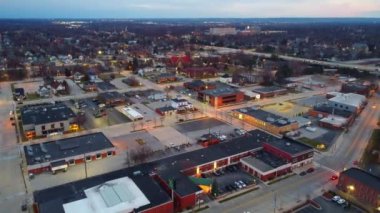 Akşam Green Bay, Wisconsin, Şehir Merkezi, Drone View, Muhteşem Manzara