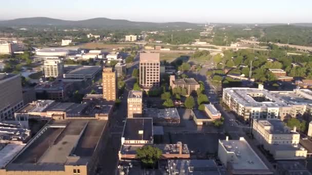 Voando Aéreo Sobre Huntsville Drone View Alabama Centro Cidade Paisagem — Vídeo de Stock