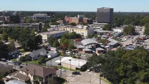 在路易斯安那州拉法叶特上空的空中飞行 无人机景观 迷人的风景 市中心 — 图库视频影像