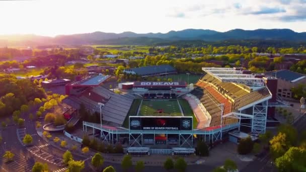 Letecký Let Nad Reser Stadium Oregon State University Corvallis Drone — Stock video