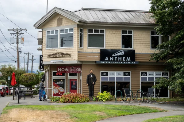Tacoma Usa 2021 Augusztus Kilátás Anthem Coffee Company Bejáratára Történelmi — Stock Fotó