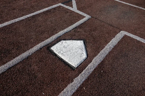 Top Close View Home Base Baseball Field — Stock fotografie