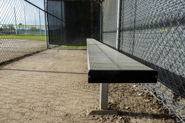 Angled View Dugout Baseball Field Any People — Stockfoto