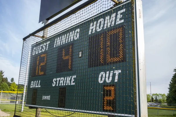 Woodinville Usa Circa May 2022 Close View Scoreboard Baseball Field — Photo