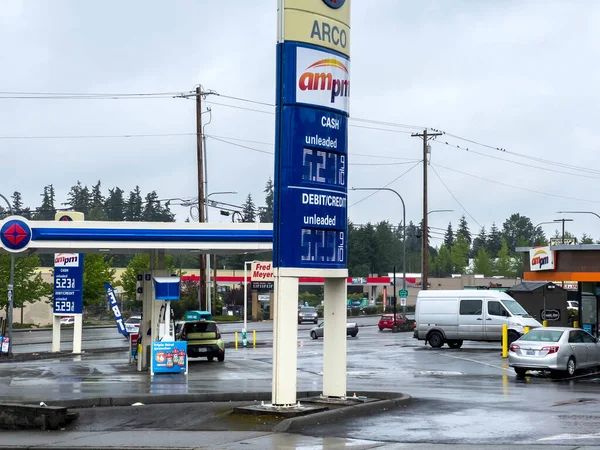 Everett Usa Circa July 2022 Wide Angle View Gas Station — Stock Fotó