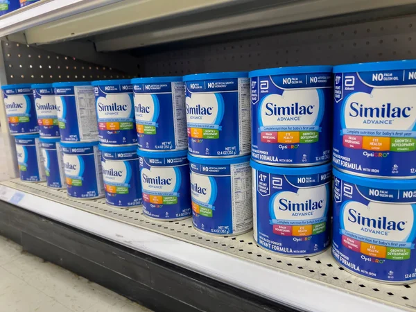 Seattle, WA USA - circa August 2022: Angled, selective focus on baby formula for sale inside a Target retail store.