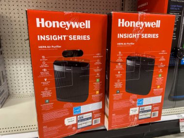 Seattle, WA USA - circa August 2022: Close up view of Honeywell air purifiers for sale inside a Target retail store.