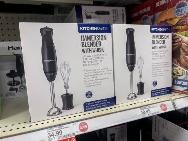 Seattle, WA USA - circa August 2022: Close up view of hand blenders for sale inside a Target retail store.
