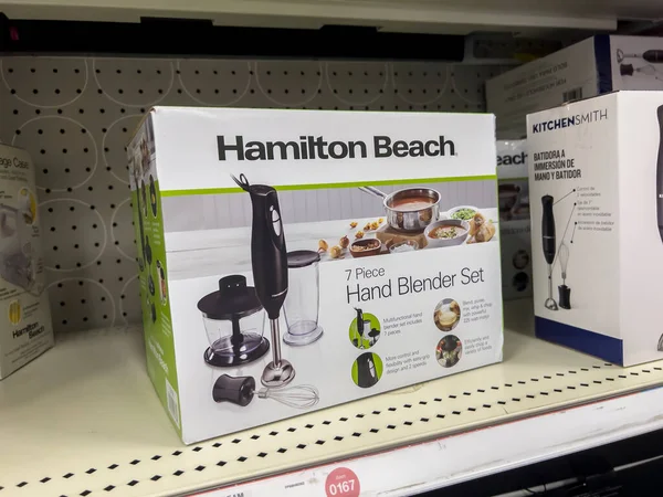 Seattle, WA USA - circa August 2022: Close up view of hand blenders for sale inside a Target retail store.