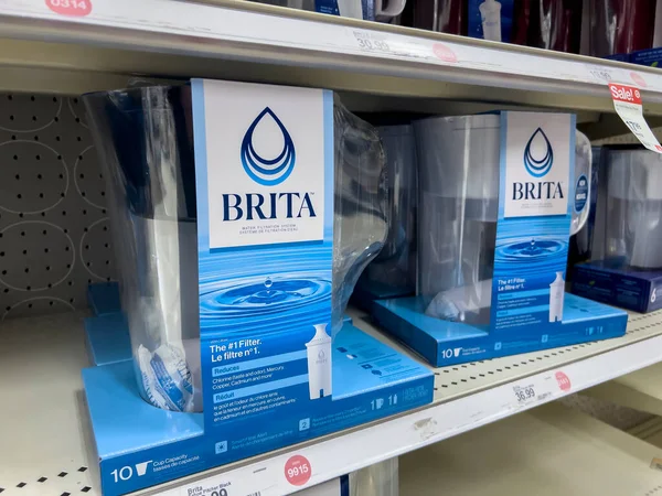Seattle, WA USA - circa August 2022: Close up view of a Brita water pitcher for sale inside a Target retail store.