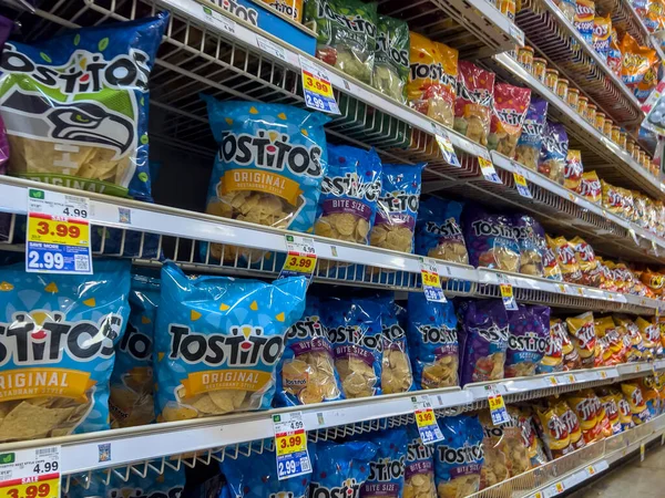 Everett Eua Por Volta Julho 2022 Foco Seletivo Angustiado Tostitos — Fotografia de Stock