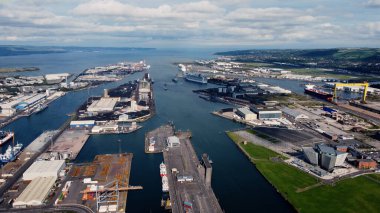 RMS Titanic 'in Titanic Quarter Belfast Kuzey İrlanda 02-03-22' de inşa edildiği Harland ve Wolff Tersanesi ve Tersane