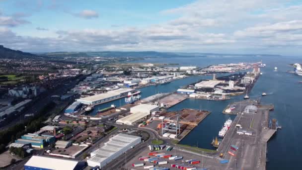 Vista Aérea Harland Wolff Astillero Donde Construyó Rms Titanic Barrio — Vídeos de Stock