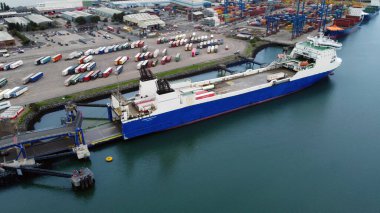 Kuzey İrlanda Belfast Limanı 'nda STENA FORETELLER Feribotu