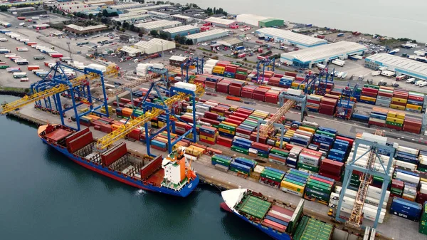 Jork Ruler Ruby Розвантажують Контейнери Крейн Працюють Container Terminals Belfast — стокове фото