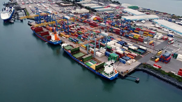 Jork Ruler Ruby Descargando Contenedores Crane Trabajando Container Terminals Belfast — Foto de Stock