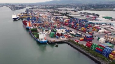 Container Crane working at Container Terminals Belfast Dockyard Northern Ireland