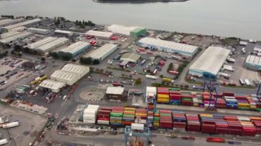 Container Crane working at Container Terminals Belfast Dockyard Northern Ireland