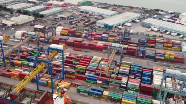 Container Crane Working Container Terminals Belfast Dockyard Northern Ireland — Vídeo de Stock