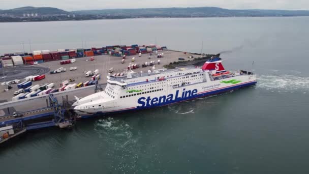 Stena Fast Ferry Belfast Harbour Irlanda Del Norte — Vídeos de Stock
