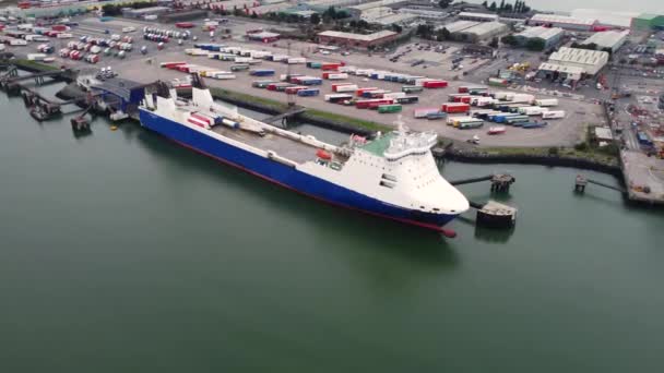 Stena Foreteller Ferry Belfast Harbour Northern Ireland — 图库视频影像