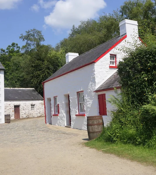 Old Irish Traditional Whitewashed Cottage Farm Ireland — Stock Photo, Image