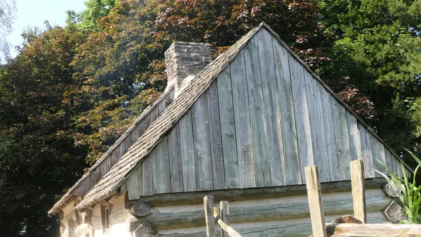 Eski Amerikan 1800 Stili Ahşap Evler Barakalar Eskrim Yeni Dünya — Stok fotoğraf