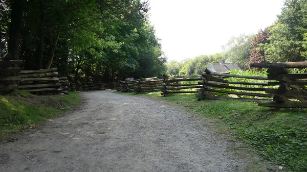 Legname Vecchio Stile Americano Recinzione Ranch Agricolo — Foto Stock