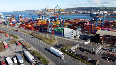 Belfast Limanı Vinçler Şehri Ortak Antrim Kuzey İrlanda 03-03-22