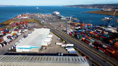 Belfast Limanı Vinçler Şehri Ortak Antrim Kuzey İrlanda 03-03-22