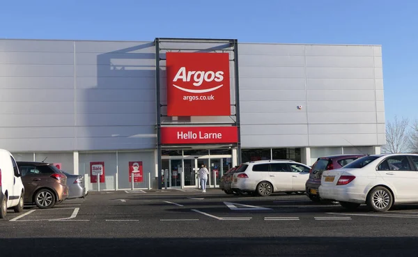 Argos Sign Larne Antrim Nordirland — Stockfoto