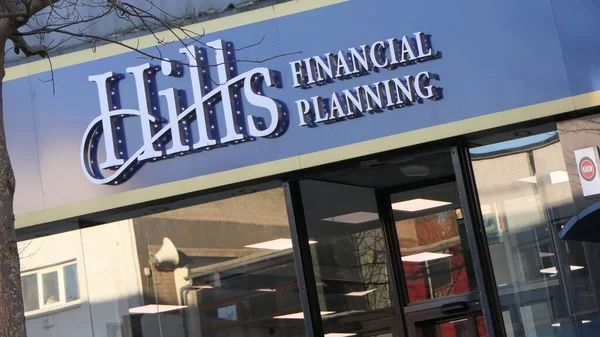 Hills Financial Planning Sign Larne Antrim Irlanda Del Norte — Foto de Stock