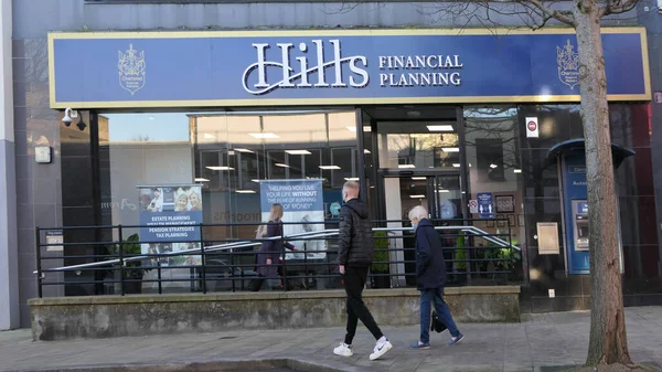 Hills Financial Planning Sign Larne Antrim Irlanda Del Norte — Foto de Stock