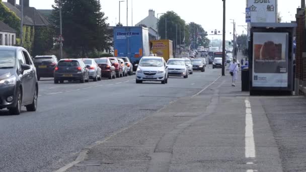 Busy Traffic Driving Cookstown Tyrone Northern Ireland — Stockvideo