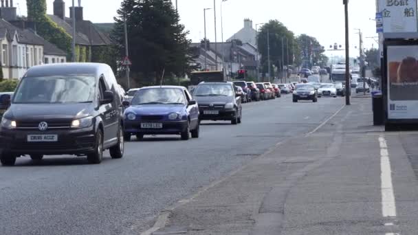 Busy Traffic Driving Cookstown Tyrone Northern Ireland — 图库视频影像