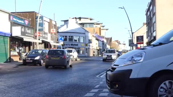 Busy Traffic Main Street Larne County Antrim Northern Ireland — 图库视频影像